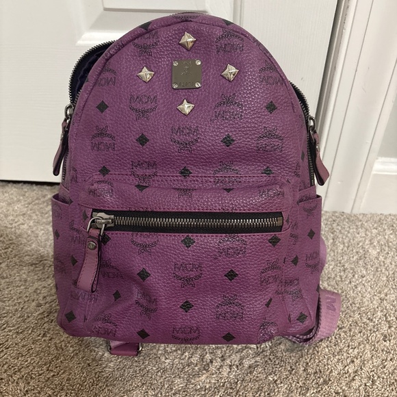Nieman Marcus MCM Purple Leather Backpack - Picture 1 of 4